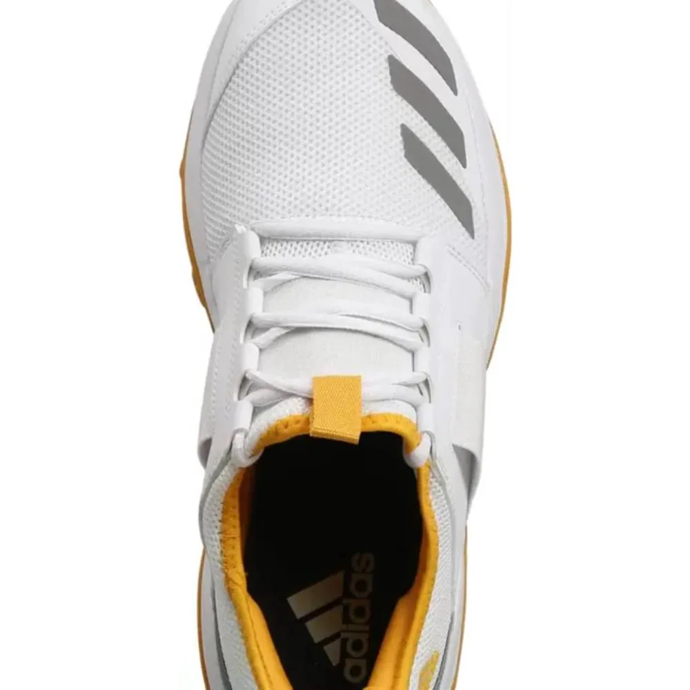 Adidas Men's Cricup 23 Cricket Shoe (Cloud White/Dove Grey/Active Gold)