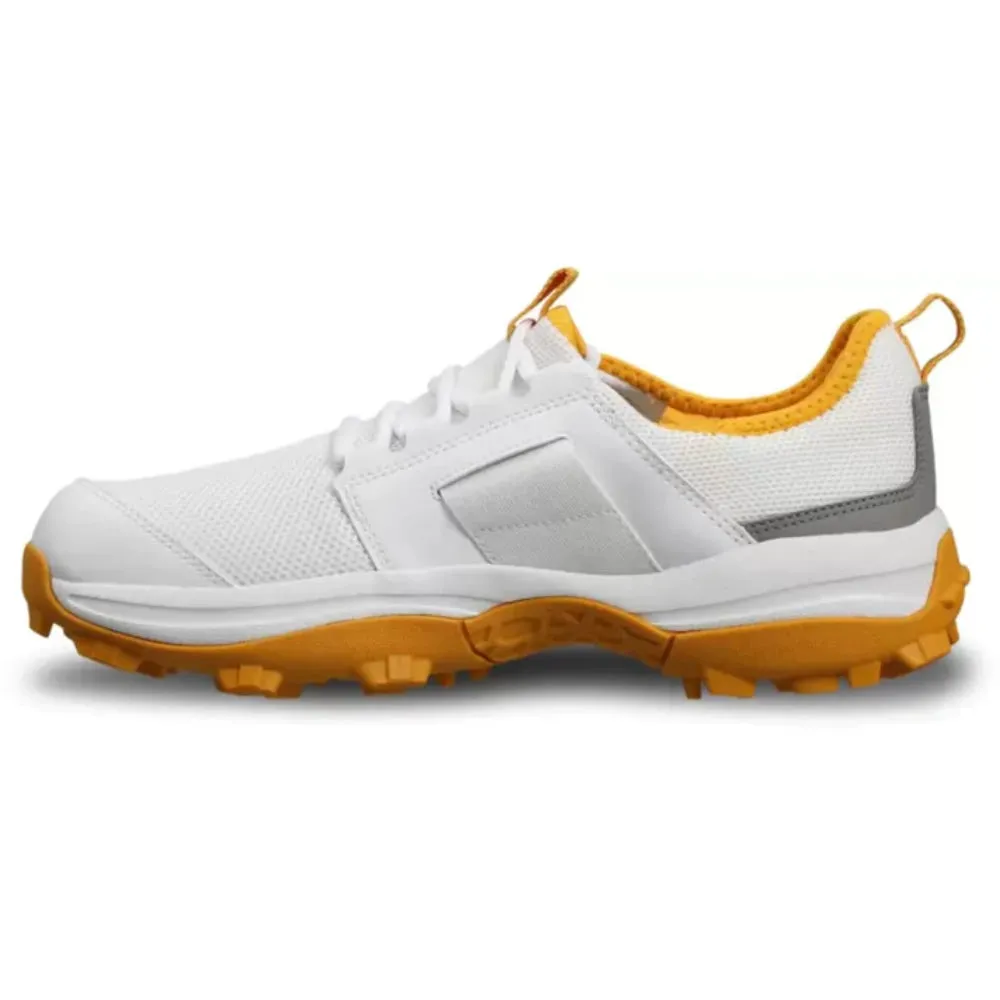 Adidas Men's Cricup 23 Cricket Shoe (Cloud White/Dove Grey/Active Gold)