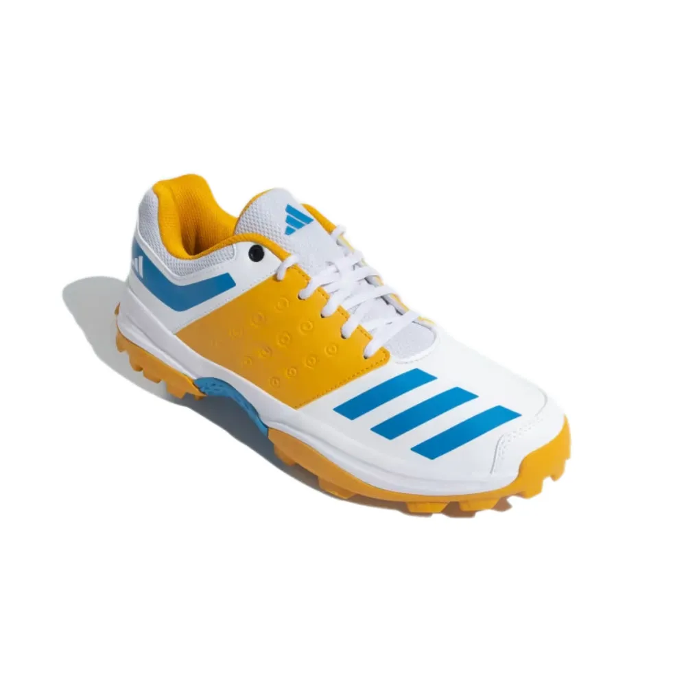 Adidas Men's Crinu 23 Cricket Shoe (Cloud White/Pulse Blue/Preloved Yellow)