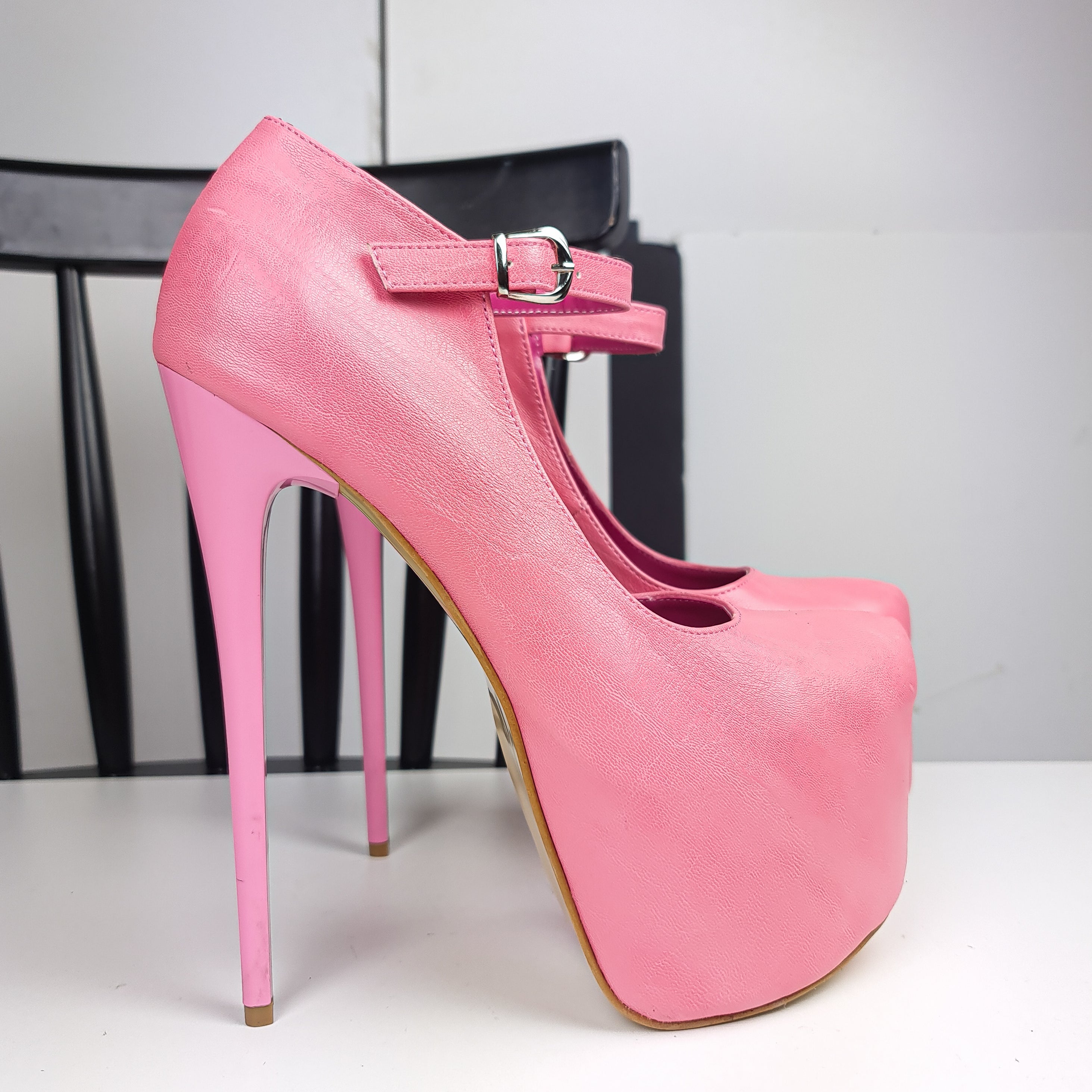 Baby Pink Matte Mary Jane High Heels