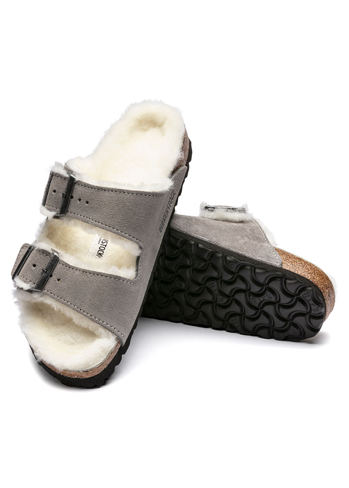 Birkenstock Arizona Shearling Suede 1017403 Stone Coin