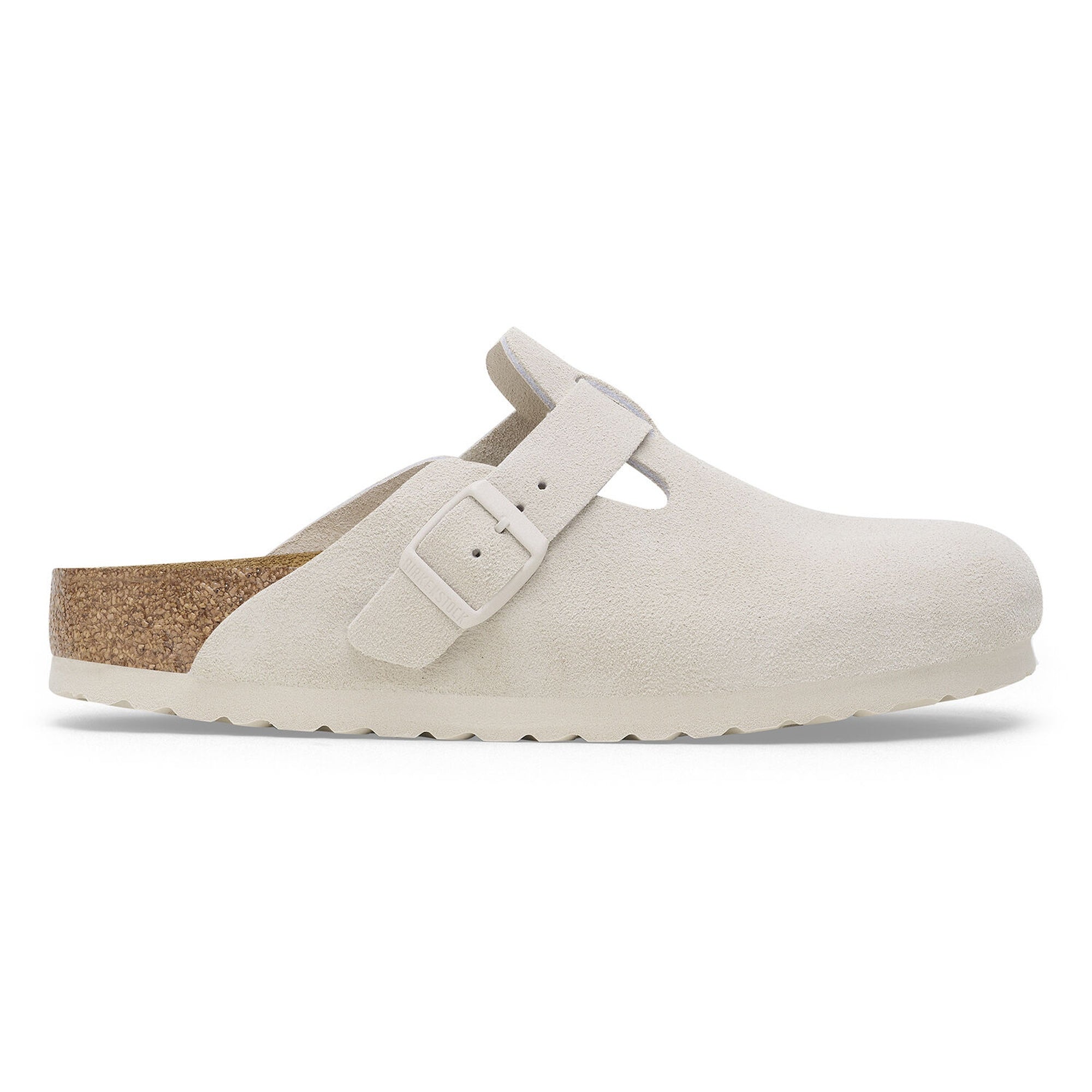 Birkenstock Boston Sandals - Antique White Suede