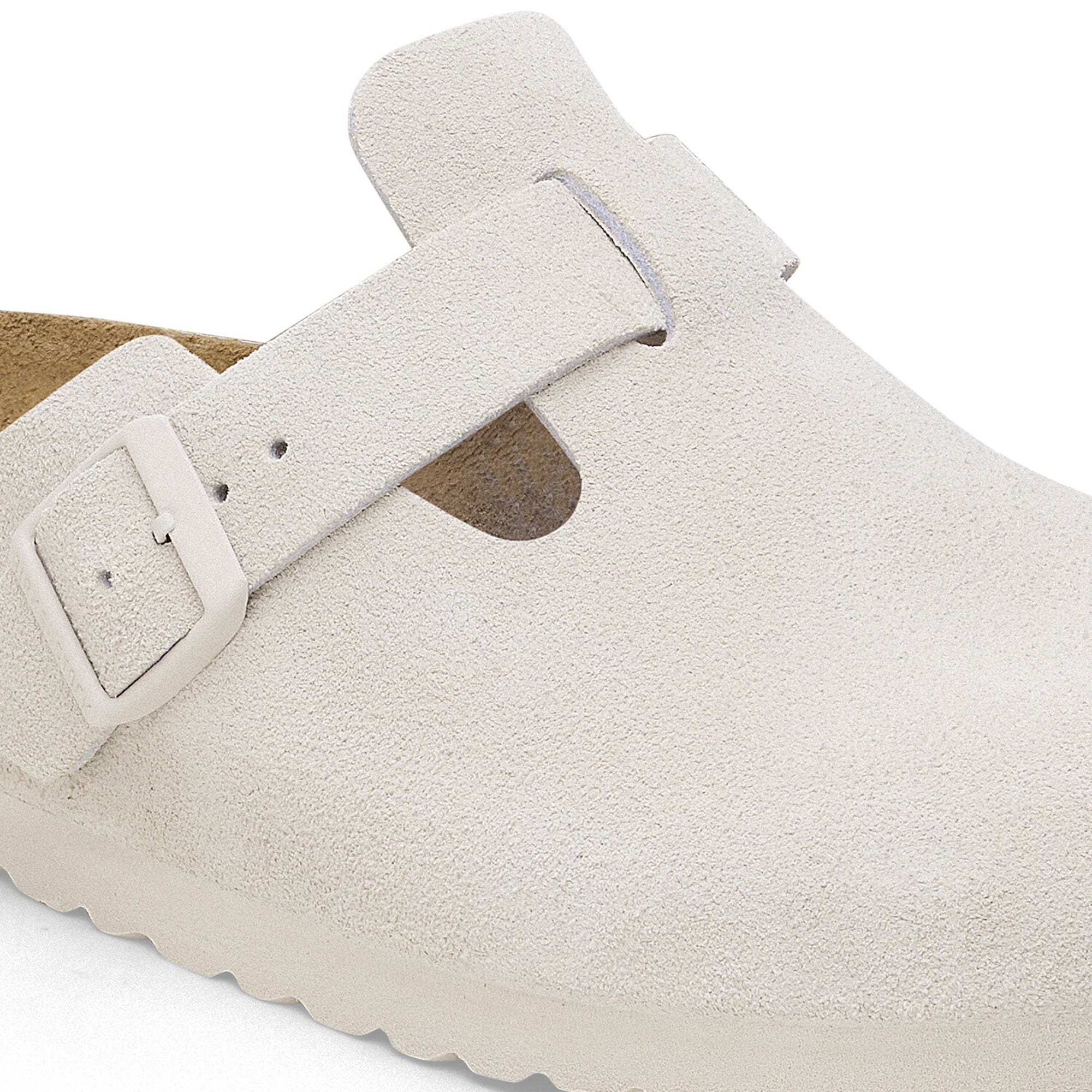 Birkenstock Boston Sandals - Antique White Suede