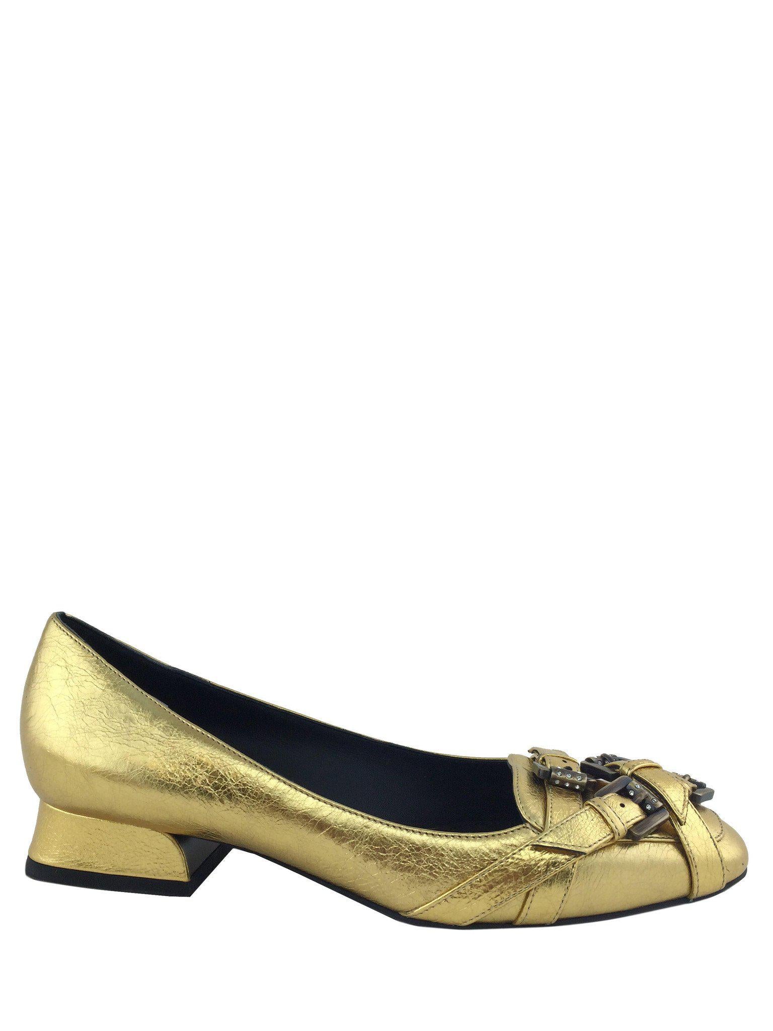 Bottega Veneta Embellished Metallic Leather Ballerinas Size 7.5