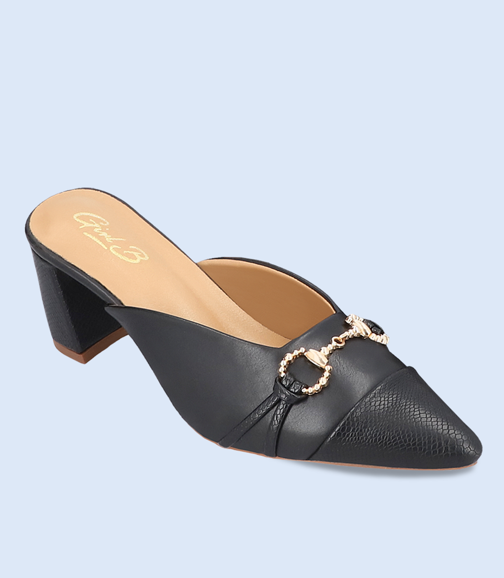 BW8169-BLACK-Women Casual Mules