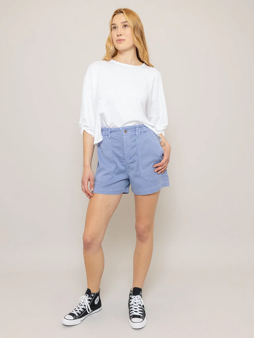 Callie Ruffle Short - Peri Blue