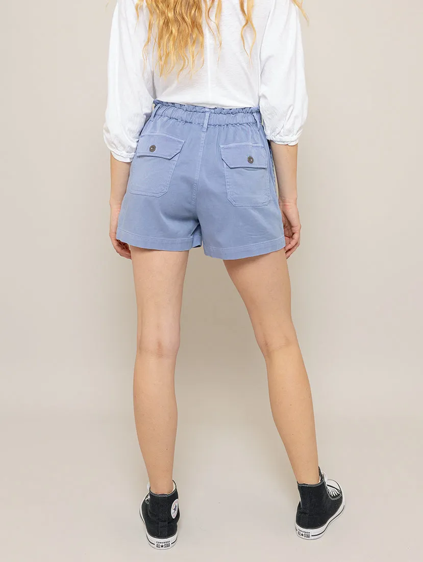 Callie Ruffle Short - Peri Blue