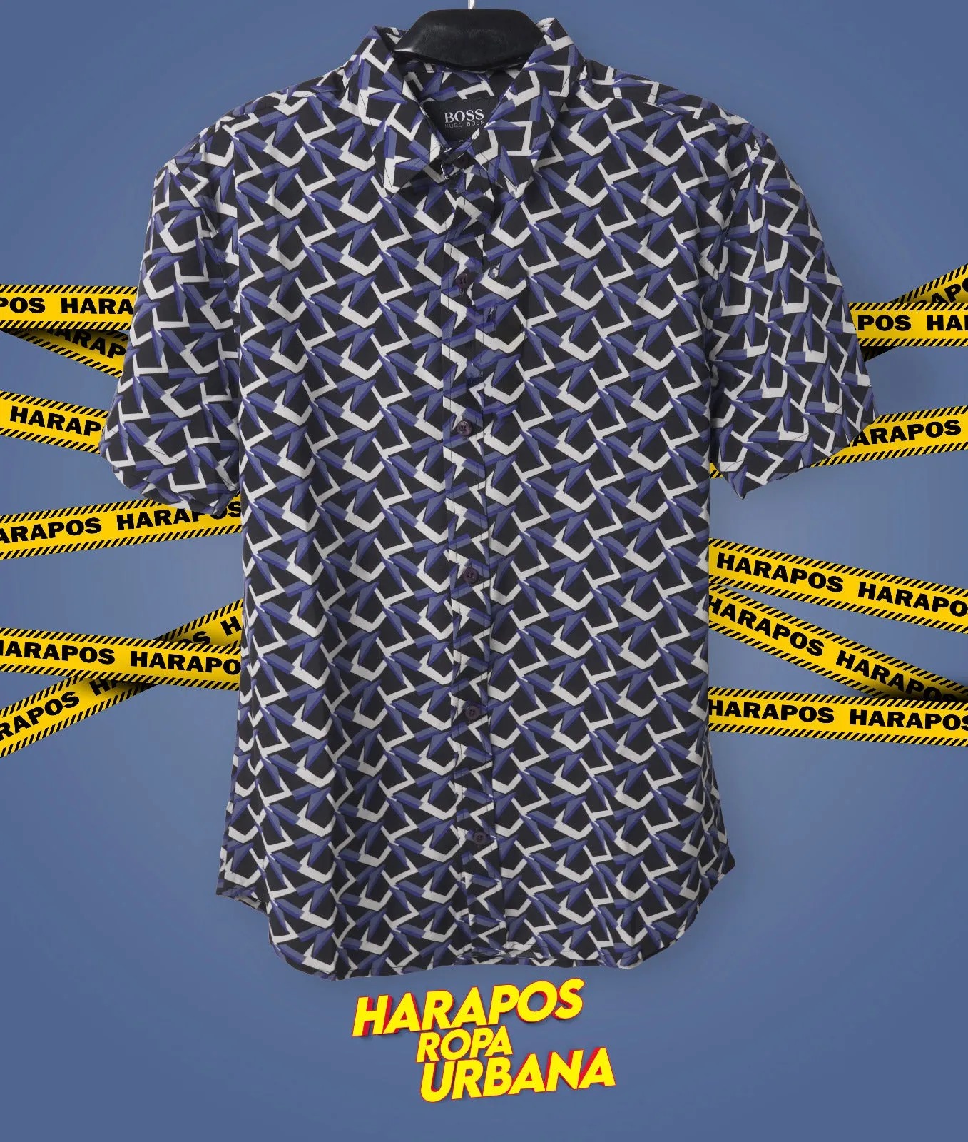 Camisa hugo boss detalles azul