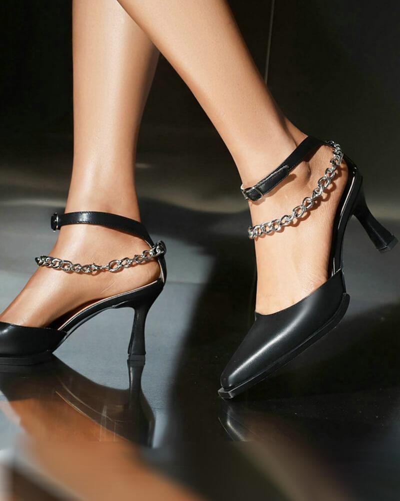 Chain Adjusting Buckle Heels