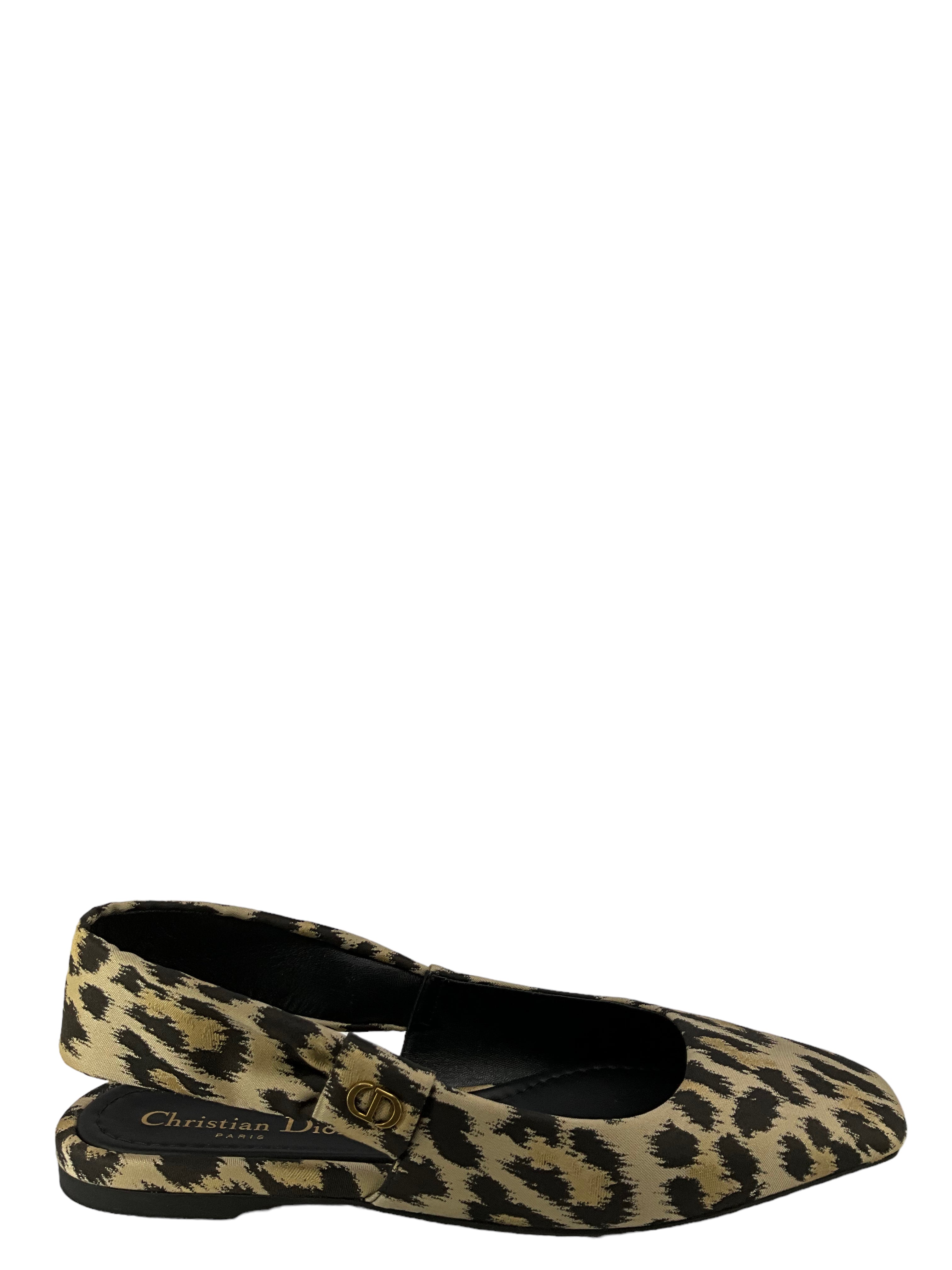 Christian Dior Mizza Slingbacks In Leopard Size 7