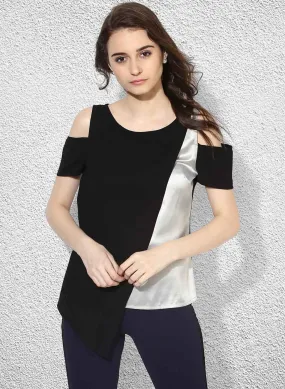 Cold-Shoulder Colour Block Top