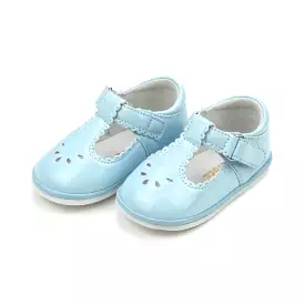 Dottie Patent Sky Blue Scalloped T-Strap Mary Jane (Baby)