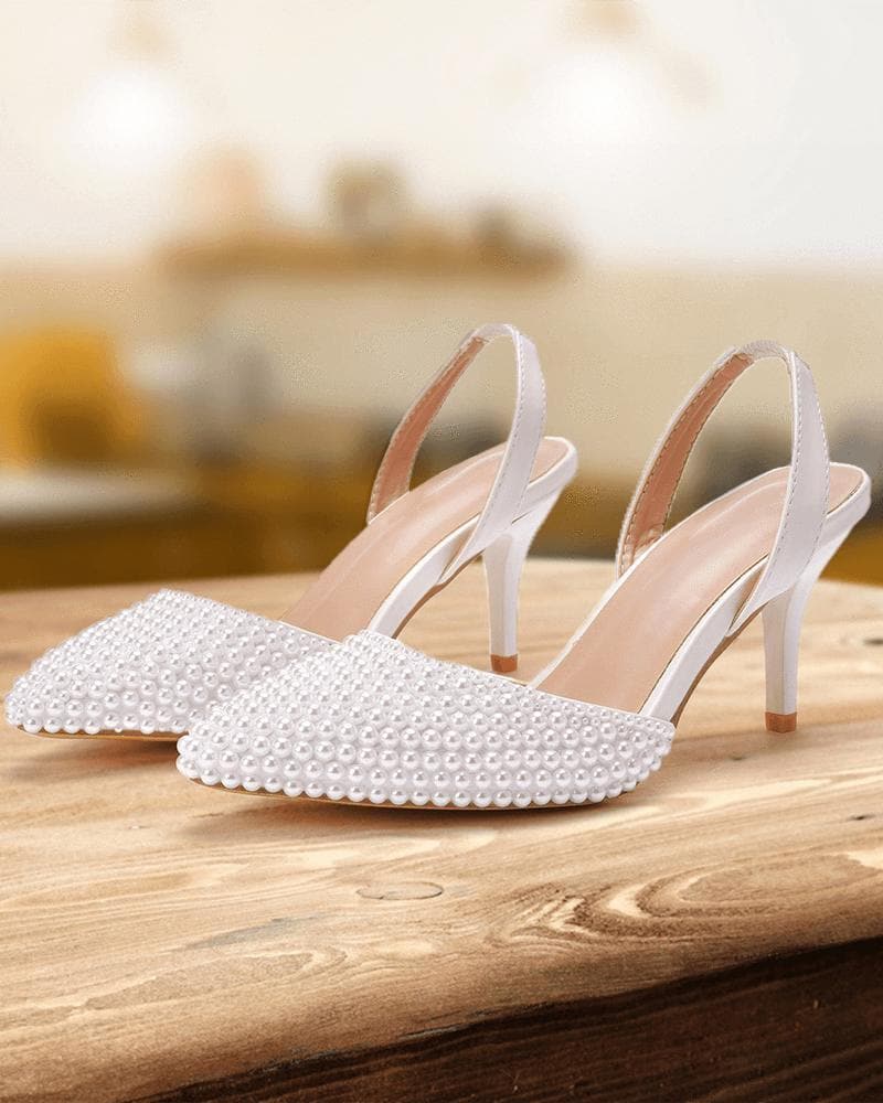 Elegant Simple Pearl Heels