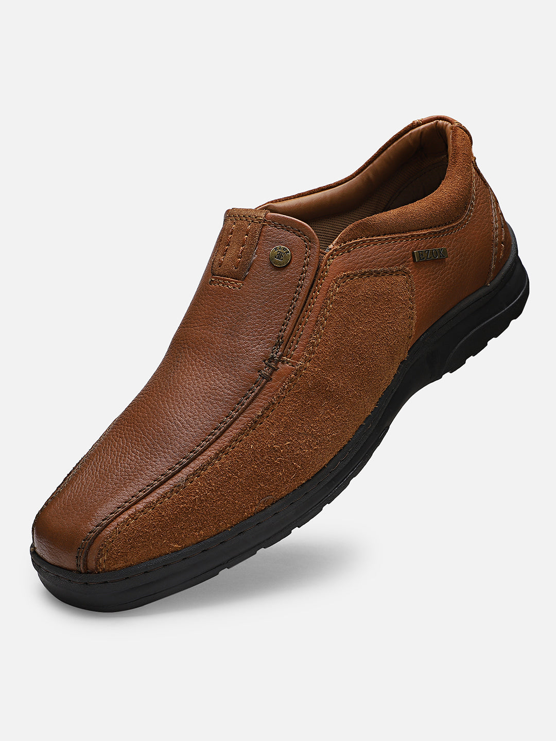 Ezok Tan Leather Casual Shoes