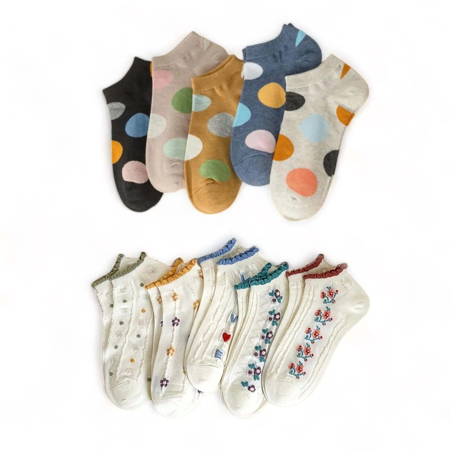 FOOTSIES 5pairs Set Cute Pattern Ankle Socks