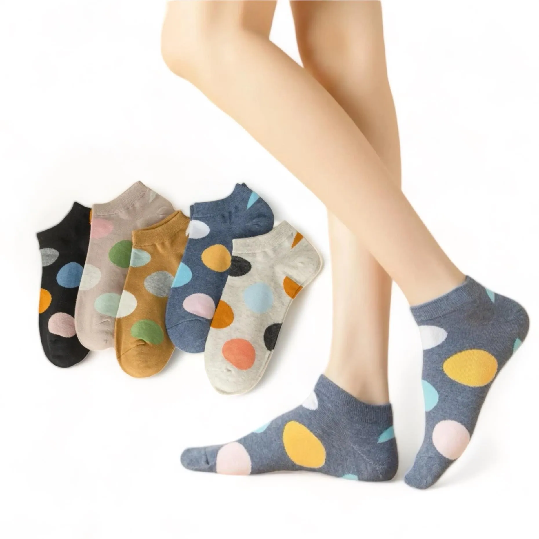 FOOTSIES 5pairs Set Cute Pattern Ankle Socks