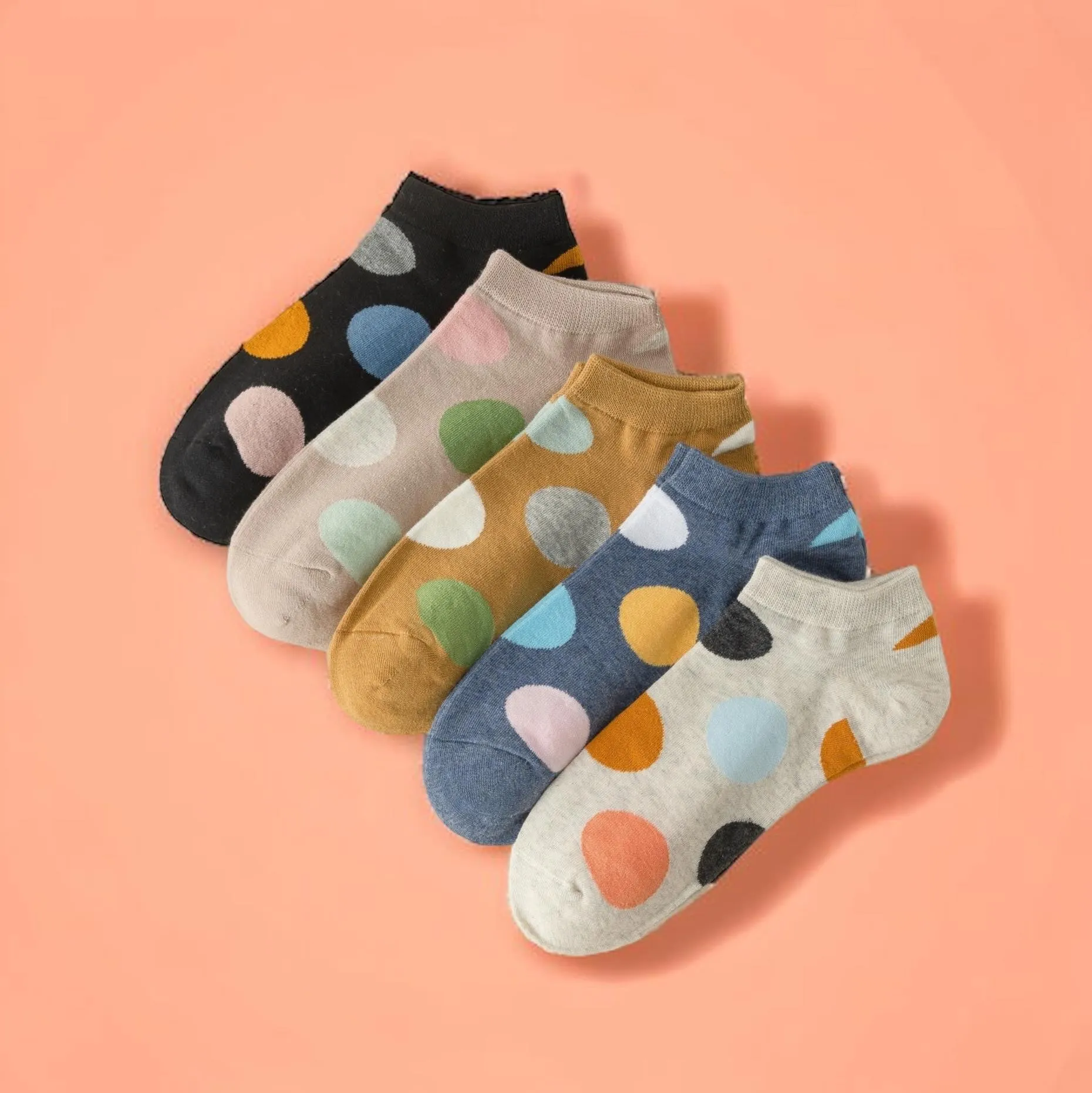 FOOTSIES 5pairs Set Cute Pattern Ankle Socks