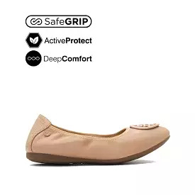 Georgie Medallion Women's Shoes - Nude Leather