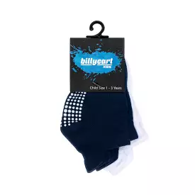 Grip Socks - Navy boys x 2 pack