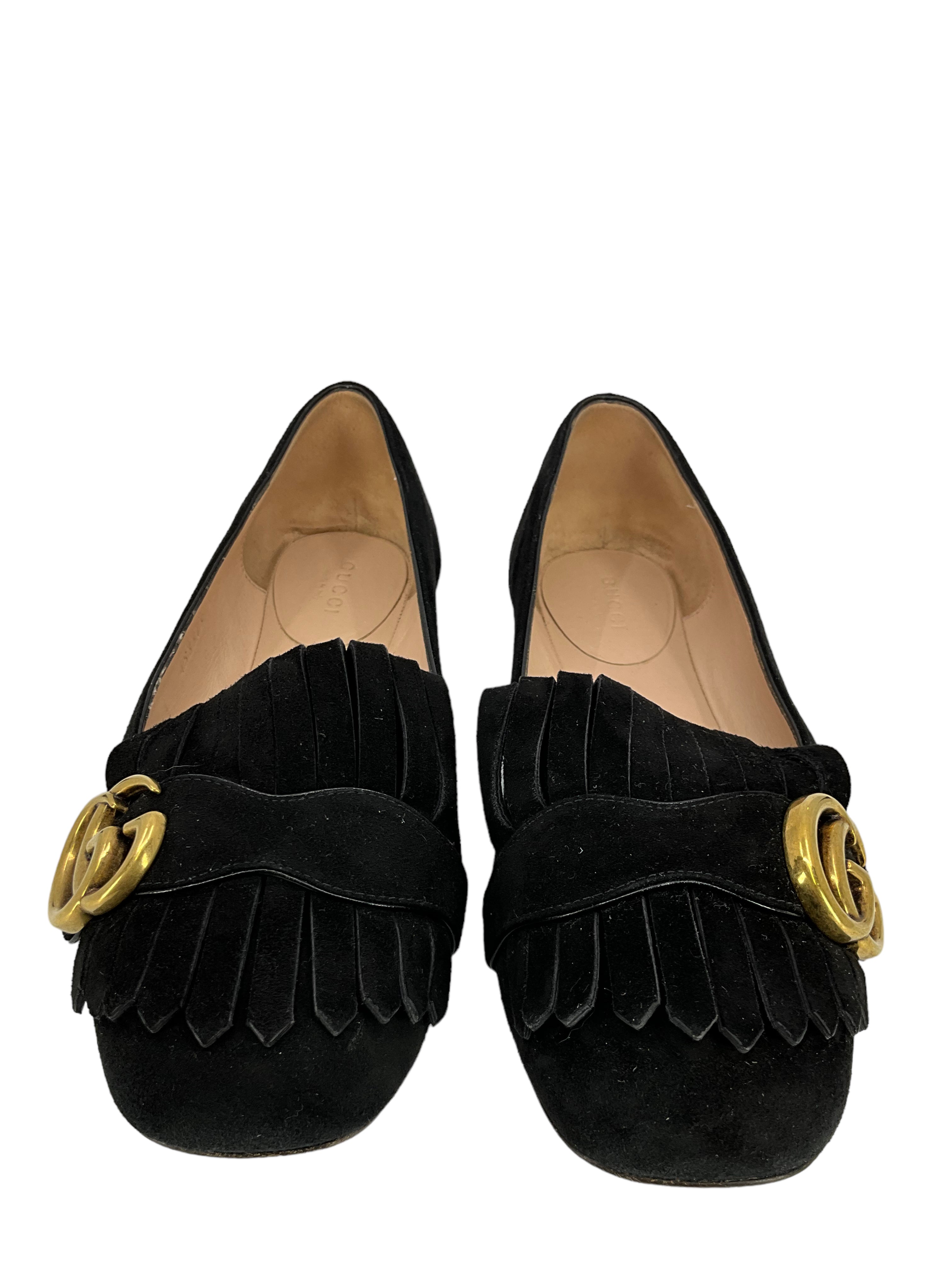 Gucci Marmont GG Suede Flats Size 7.5