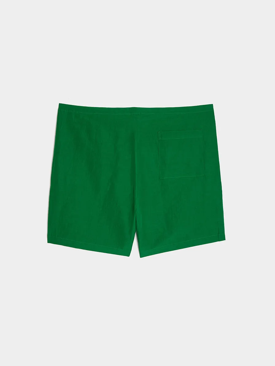 High Density Finx Linen Weather Easy Shorts, Green