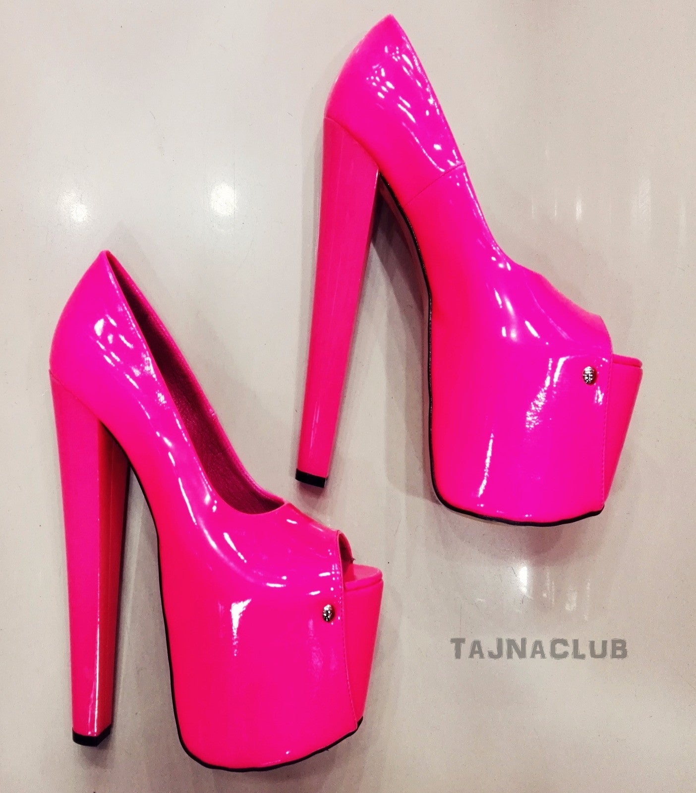 Hot Pink Patent Leather Platform High Heels