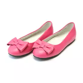 Irina Scalloped Bow Leather Ballet Flat