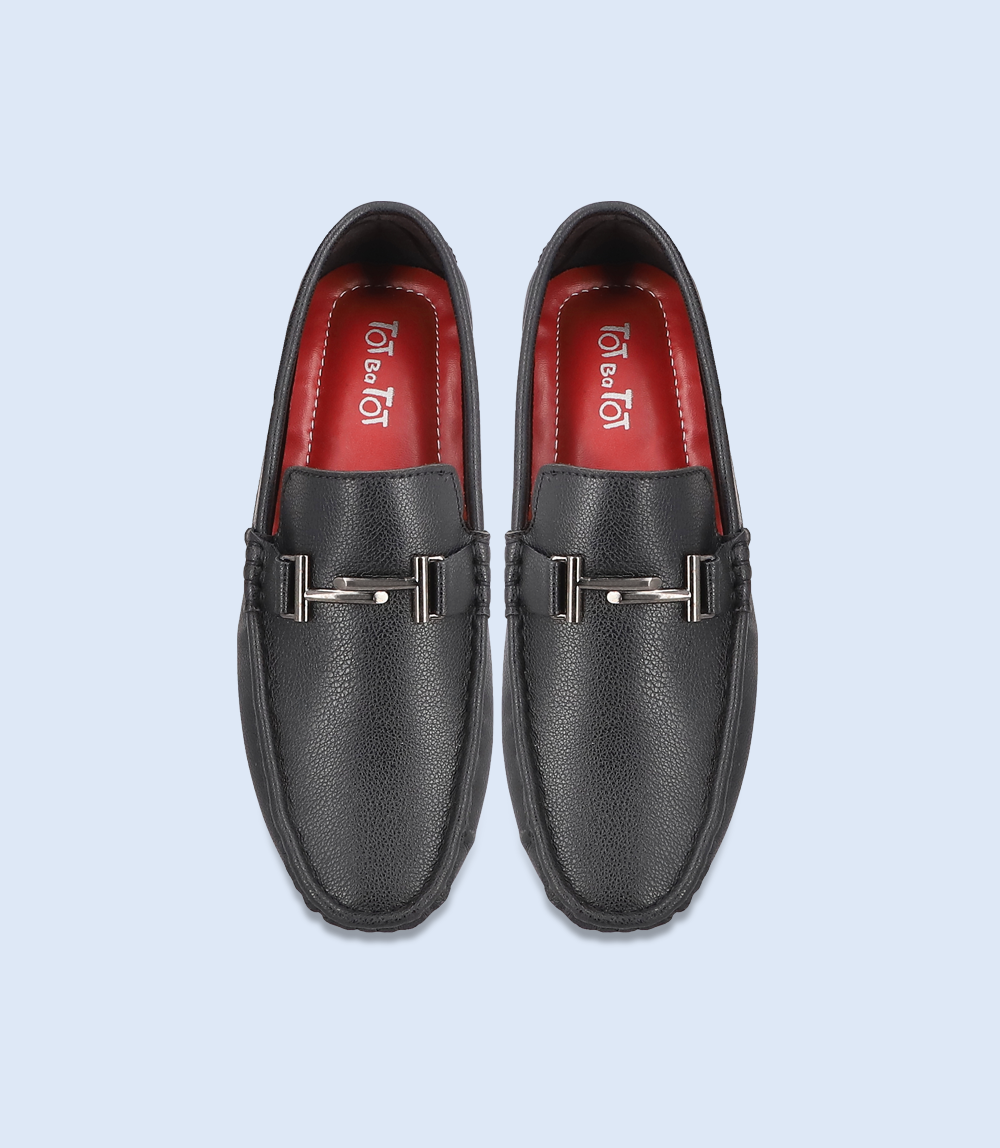 KB0074-BLACK-Boys Casual Slip On