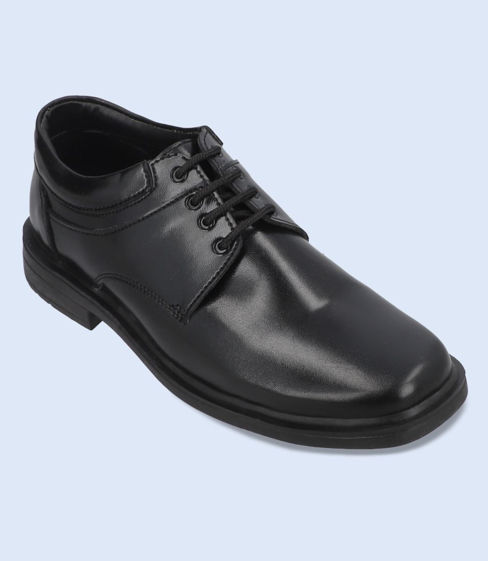 KB0146-BLACK-Boys School Shoes