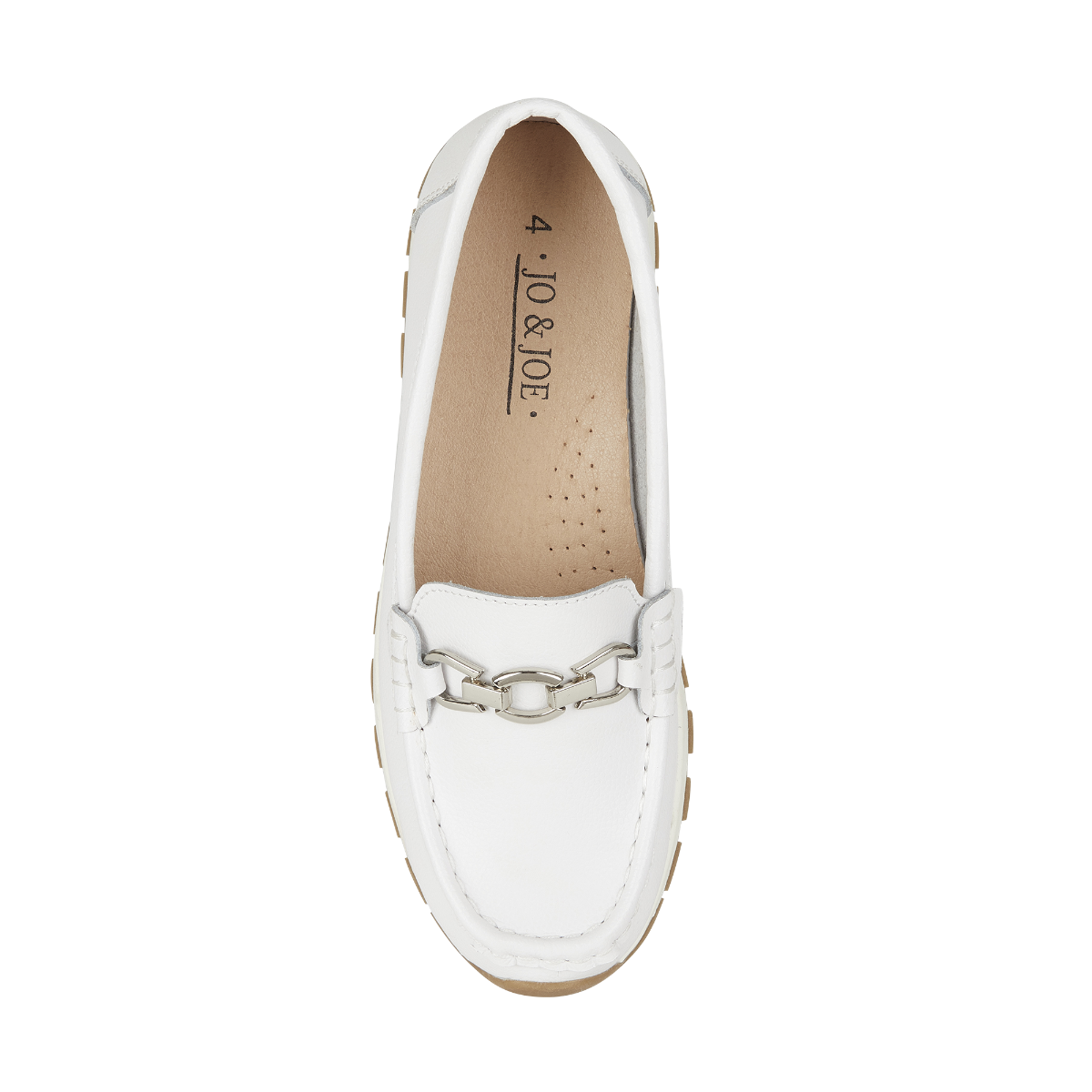 Ladies Leather Slip on White Shoes Ipanema Flat Jo & Joe