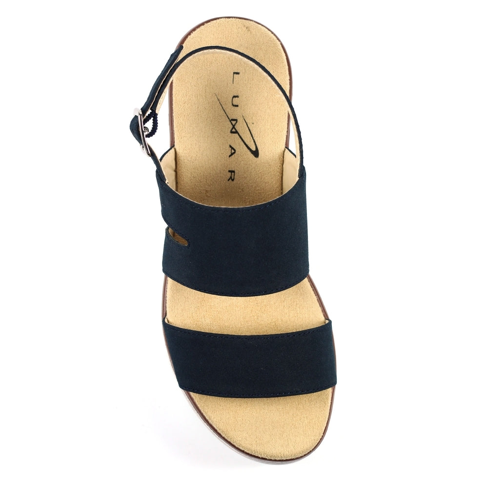 Ladies Lunar Sandal Navy Chunky Comfort Jocelyn