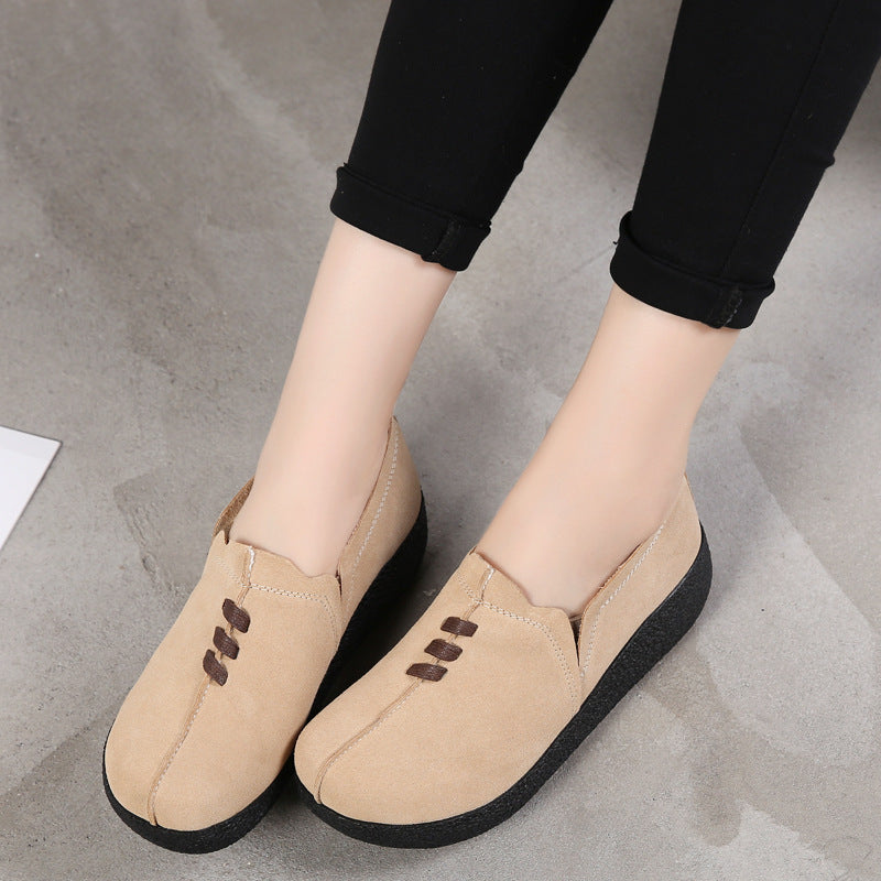 Libiyi Round toe fly woven mesh thick sole ladies casual shoes