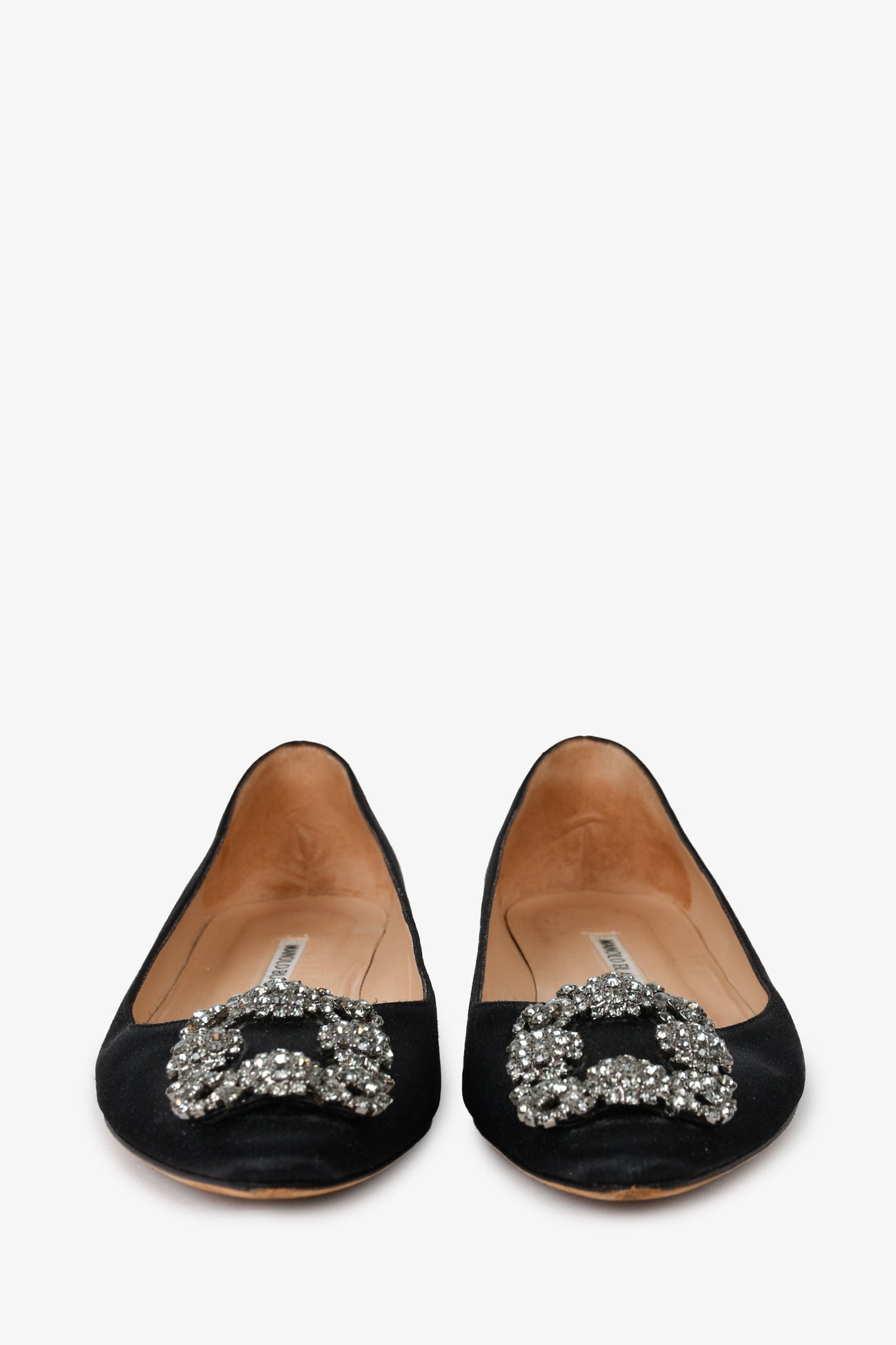 Manolo Blahnik Black Hangisi Flats Size 38.5