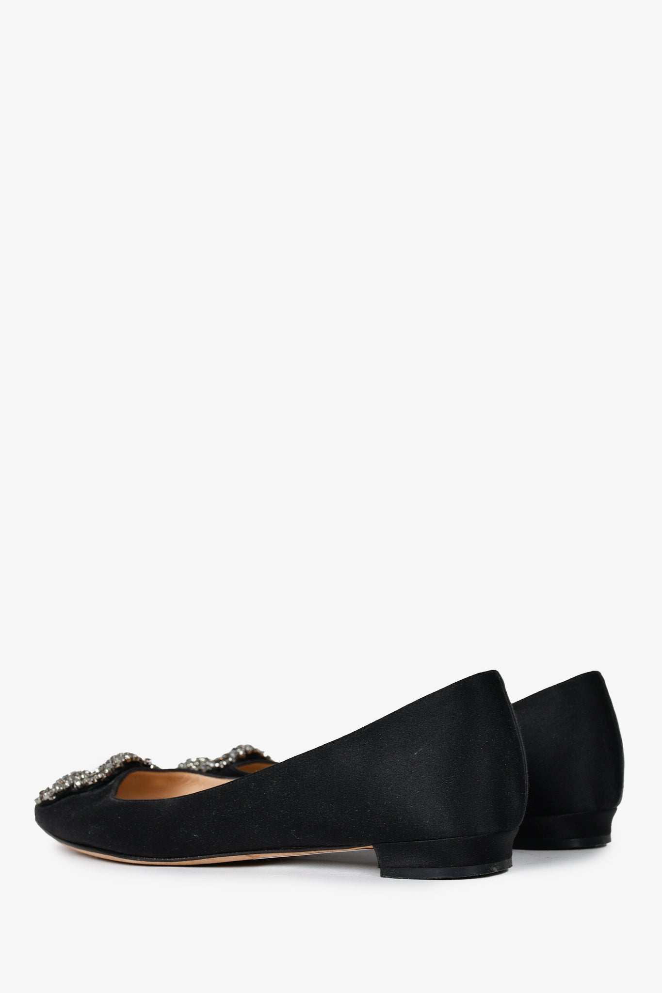 Manolo Blahnik Black Hangisi Flats Size 38.5