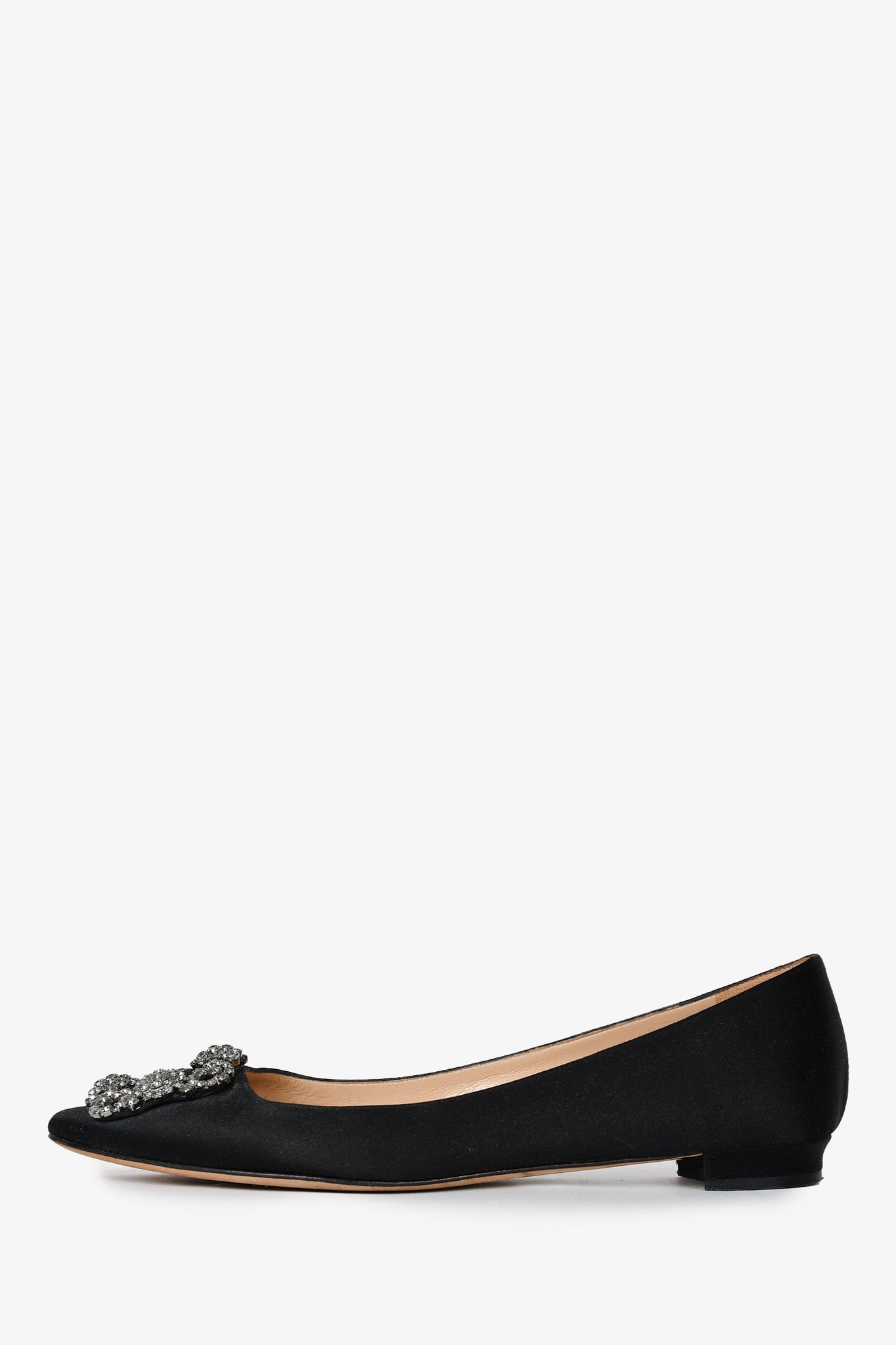 Manolo Blahnik Black Hangisi Flats Size 38.5