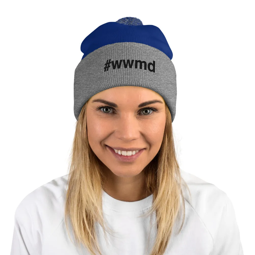 Margo's Collection - #wwmd (what would Margo do) - Black Embroidery - Pom-Pom Beanie - Different hat colors available