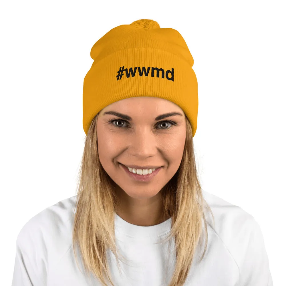 Margo's Collection - #wwmd (what would Margo do) - Black Embroidery - Pom-Pom Beanie - Different hat colors available