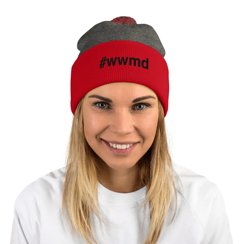 Margo's Collection - #wwmd (what would Margo do) - Black Embroidery - Pom-Pom Beanie - Different hat colors available