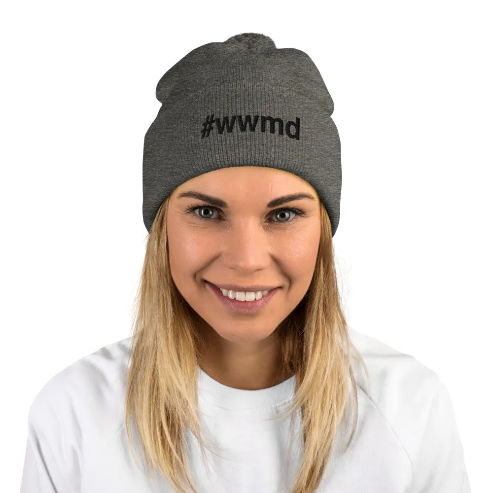 Margo's Collection - #wwmd (what would Margo do) - Black Embroidery - Pom-Pom Beanie - Different hat colors available