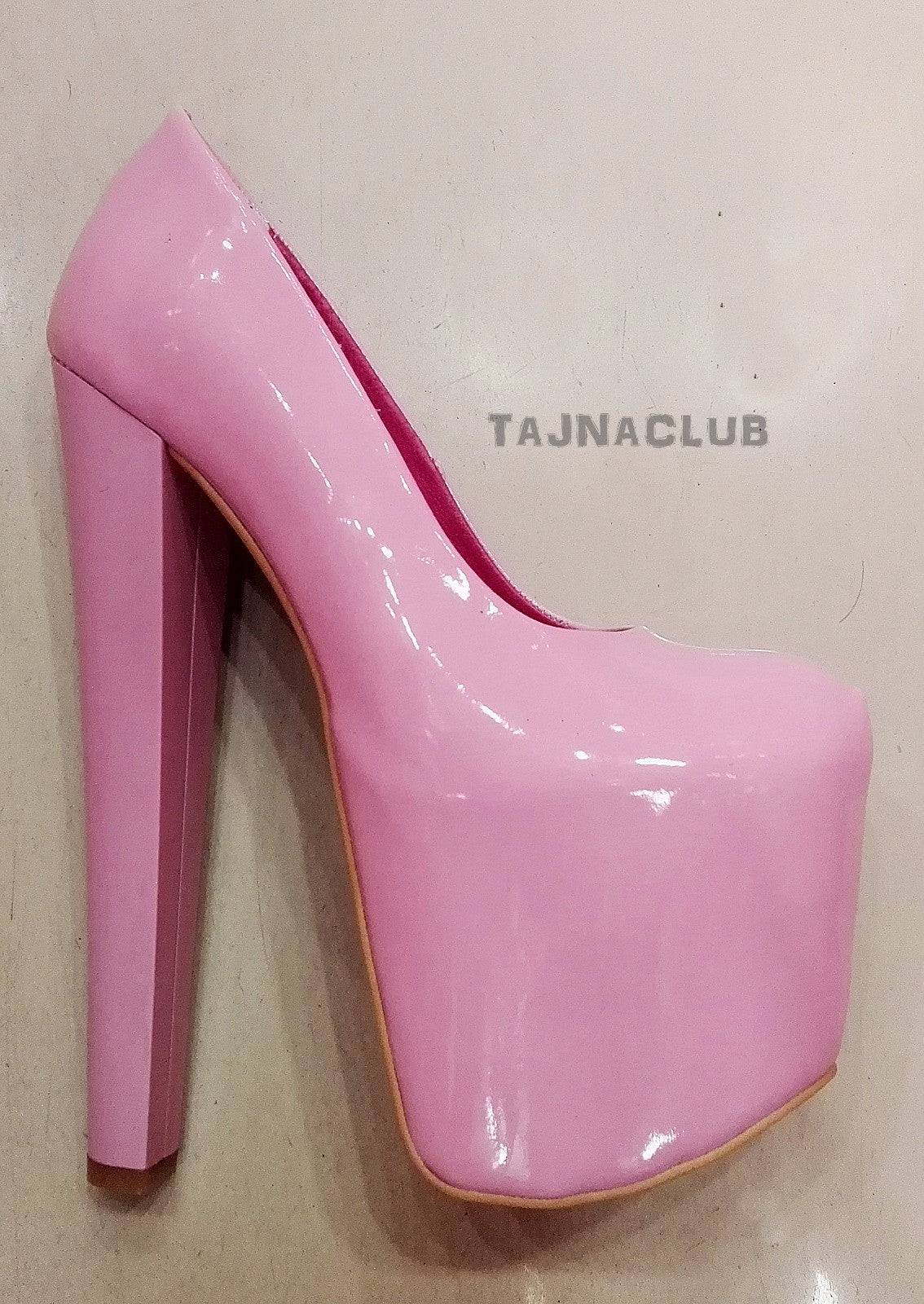 Sugar Pink Patent Leather Platform High Heels