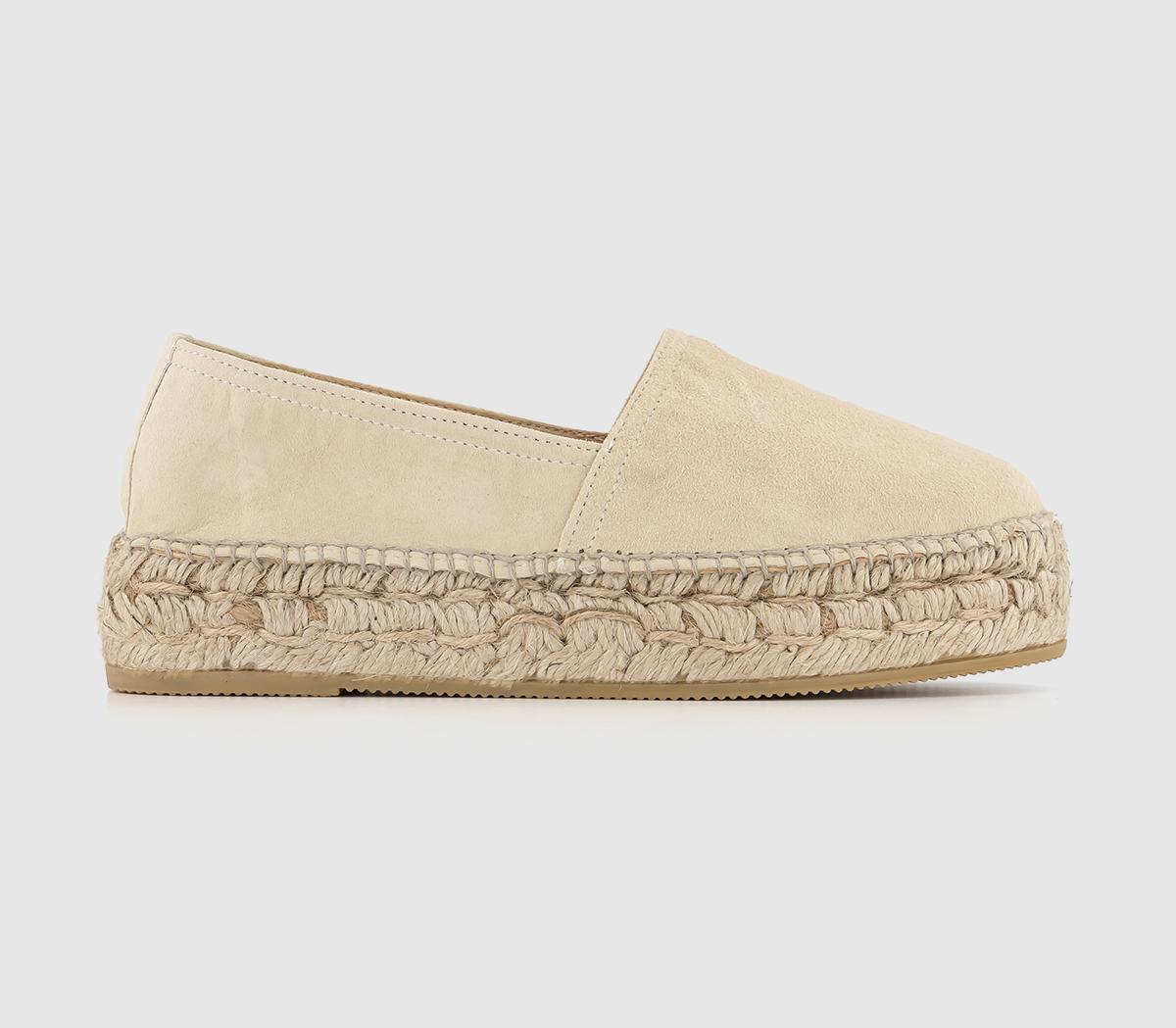 Womens Gaimo for Office Platform Espadrille Cream Suede